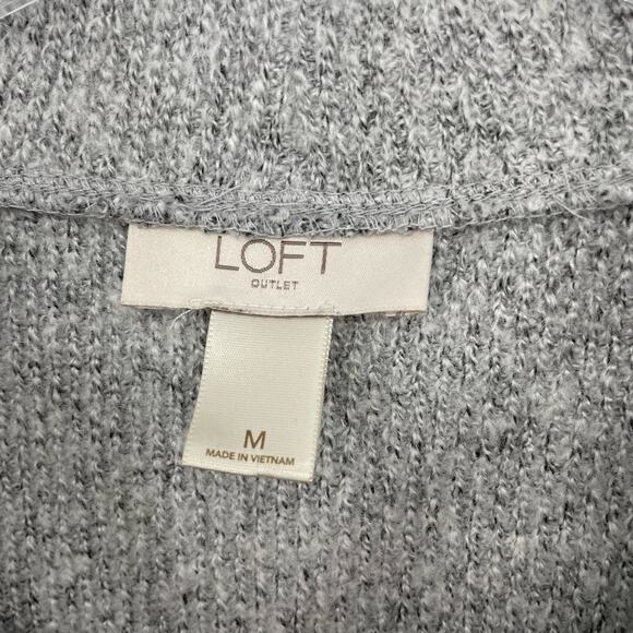 Loft Mock Neck Knit Gray Sweater Size Medium - Picture 5 of 6